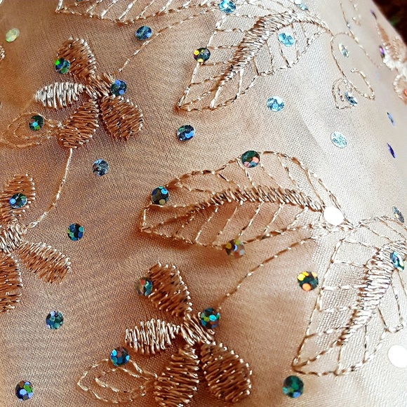 Strapless Embroidered Mesh Dress - Picture 2 of 7